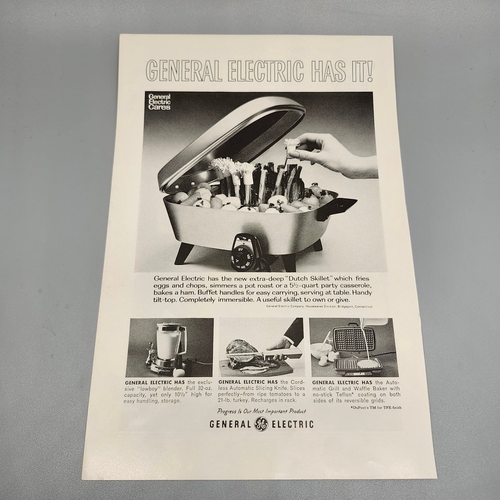 General Electric Kitchen Appliances Magazine Ad 1960s Mid-Century Modern